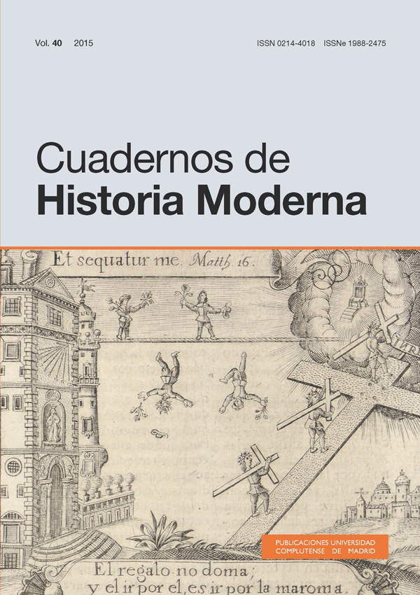 Cubierta Cuadernos de Historia Moderna, vol 40 (2015)