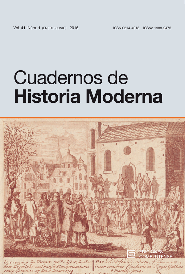 Cubierta Cuadernos de Historia Moderna, vol 41, nº1 (2016)