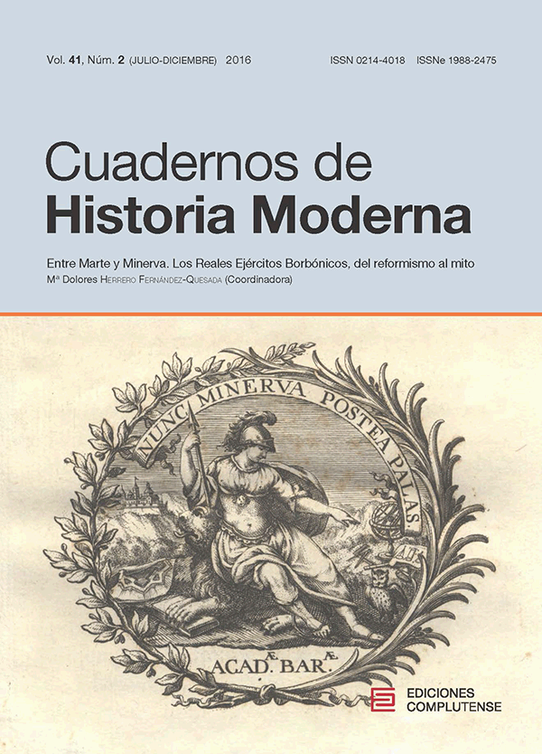 Cubierta Cuadernos de Historia Moderna vol 41, nº2 (2016)