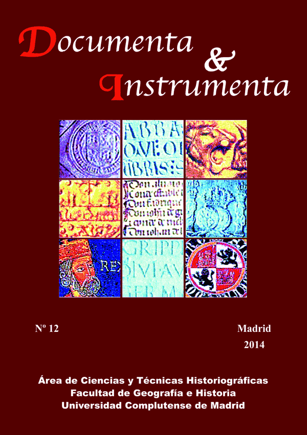 Cubierta de Documenta & Instrumenta Vol. 12 (2014)