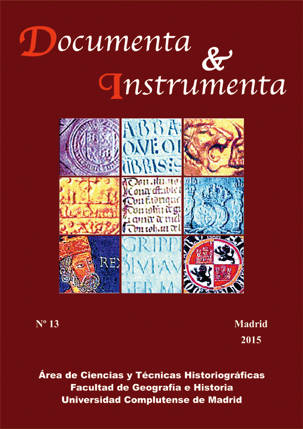Cubierta Documenta & Instrumenta, vol 13 (2015)