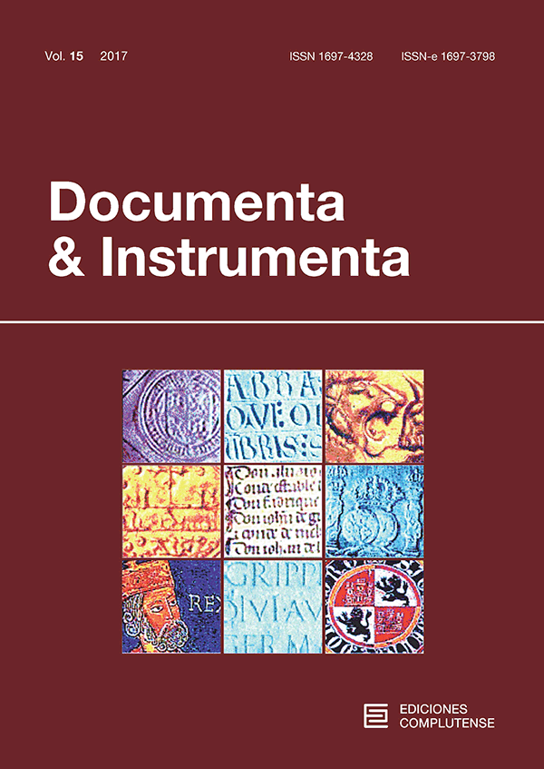 Cubierta Documenta & Instrumenta vol 15 (2017)