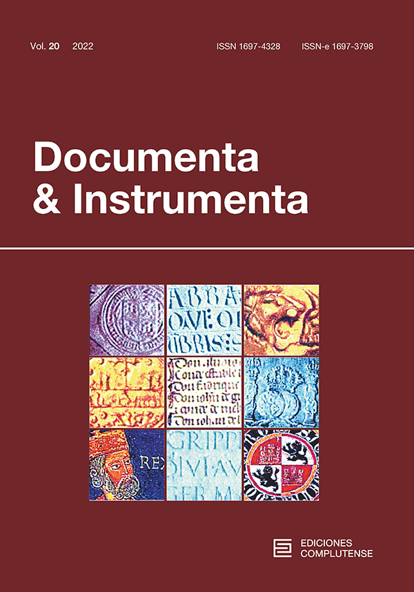 Cubierta Documenta & Instrumenta 20 (2022)
