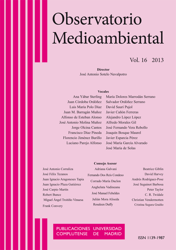 Cubierta de Observatorio Medioambiental Vol. 16 (2013)