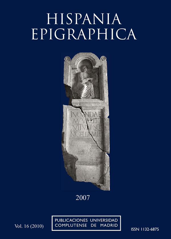 Cubierta vol 16 Hispania Epigraphica