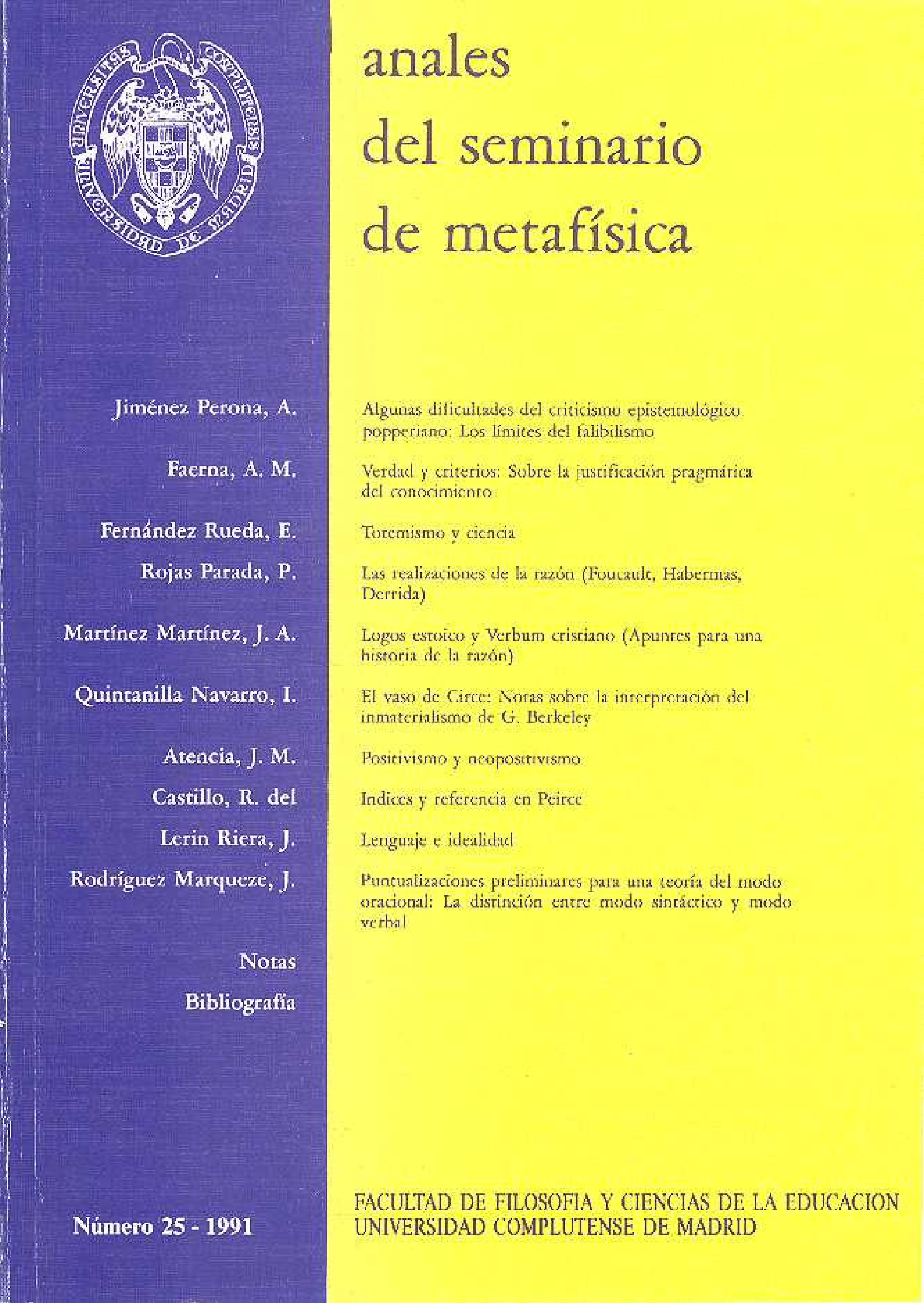 					Ver Vol. 25 (1991)
				