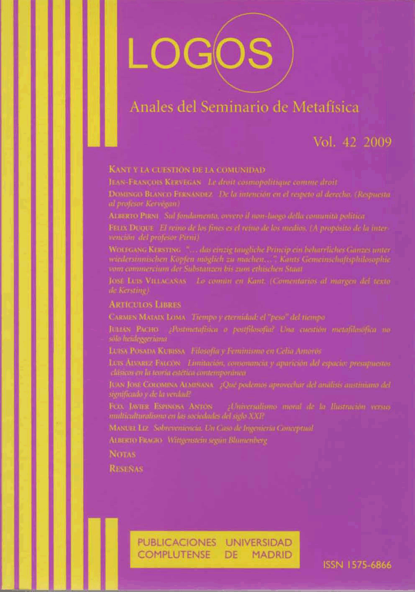 Cubierta Logos vol 42 (2009)