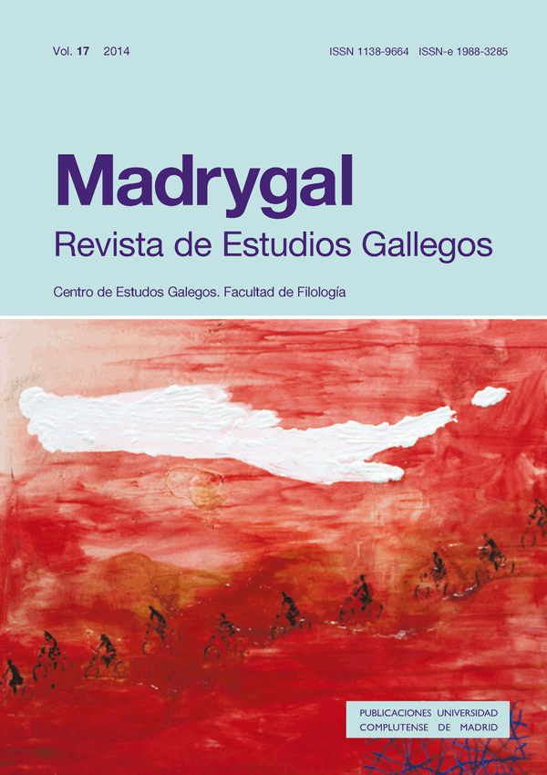 <p>Artigo publicado no 2014-08-07 en:<br />
Madrygal Vol. 17 (2014)<br />
Revista de Estudios Galegos. Facultade de Filología.<br />
PUBLICACIONES UNIVERSIDAD COMPLUTENSE DE MADRID</p>