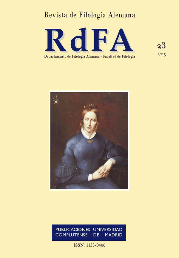 Cubierta Revista de Filología Alemana vol 23 (2015)