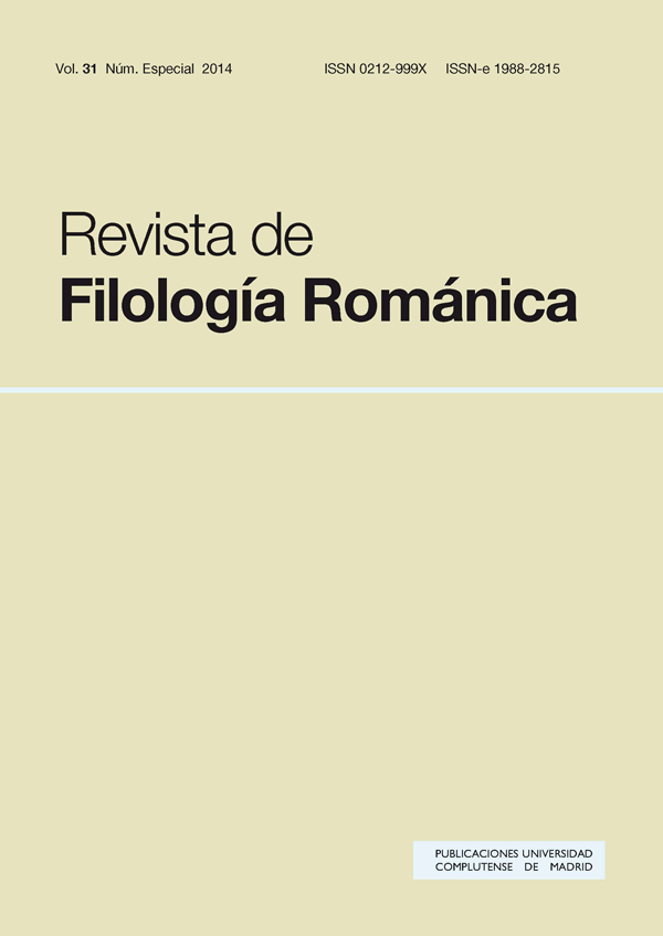 Revista de Filología Románica, vol 31, nº especial (2014)