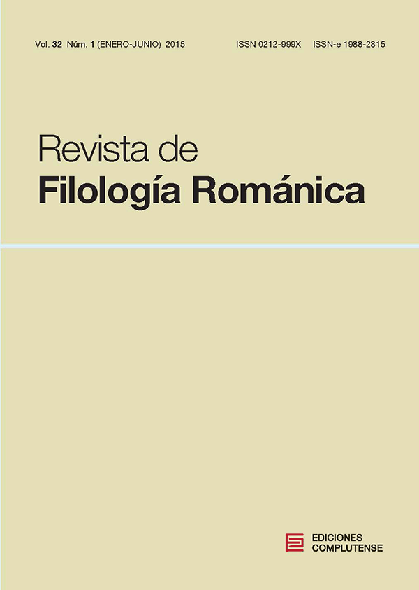 Cubierta Revista de Filología Románica vol 32-1 (2015)