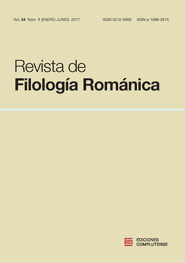 Cubierta Revista de Filología Románica vol 37 nº 1 (2017)