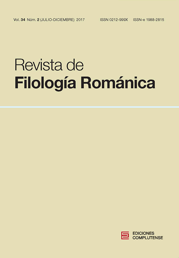 Cubierta Revista de Filología Románica vol 34 nº2 (2017)
