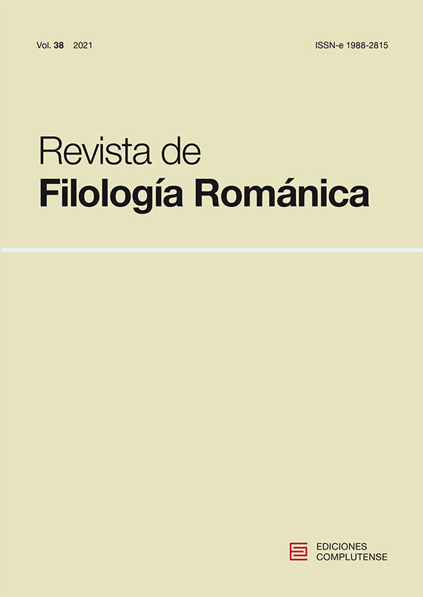 Cubierta Revista de Filología Románica 38 (2021)