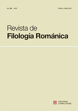 Cubierta Revista de Filología Románica 39 (2022)