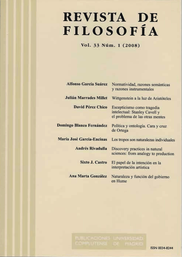 Revista de Filosofía vol 33 nº1 (2008)