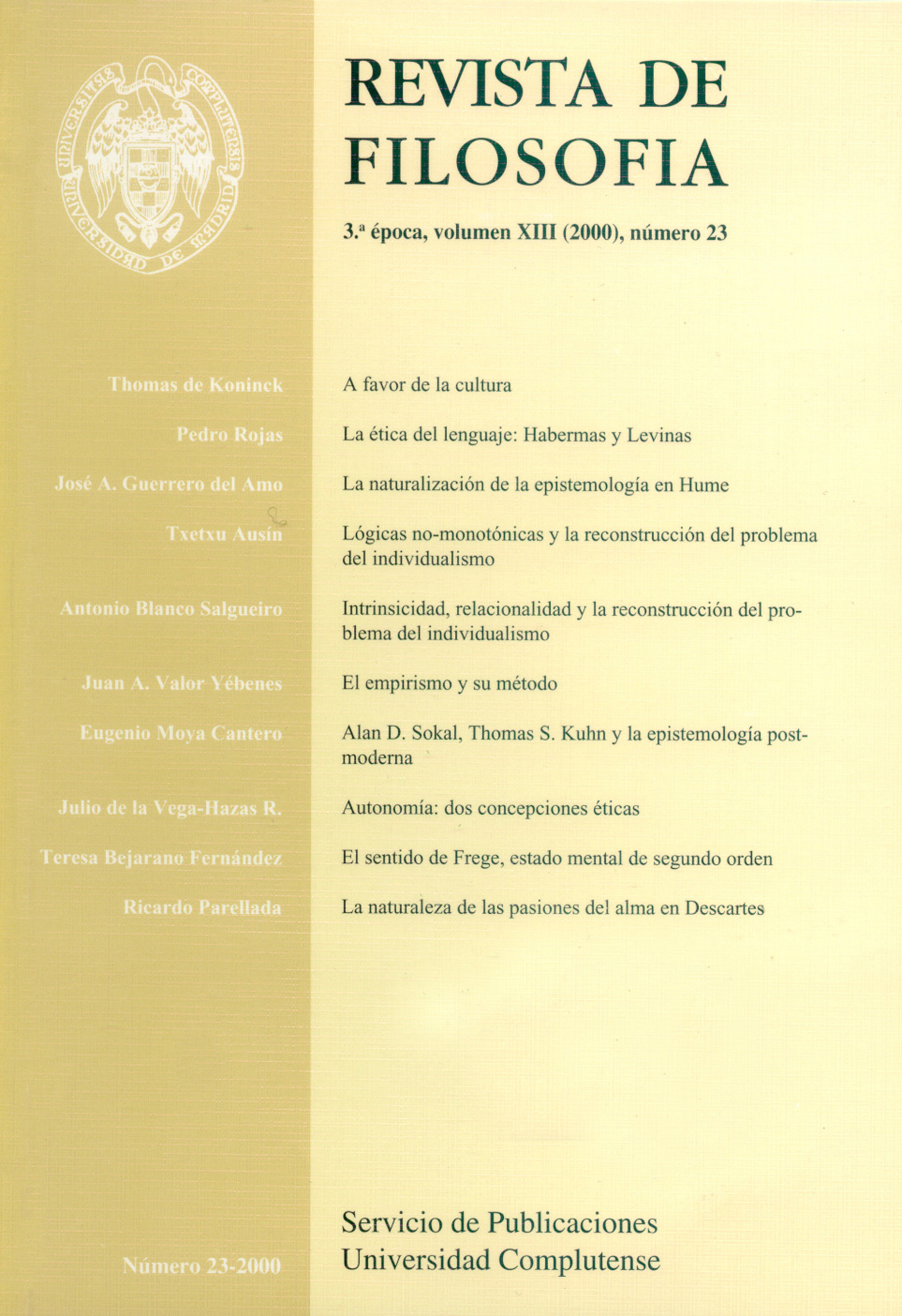 					Ver Vol. 23 (2000)
				