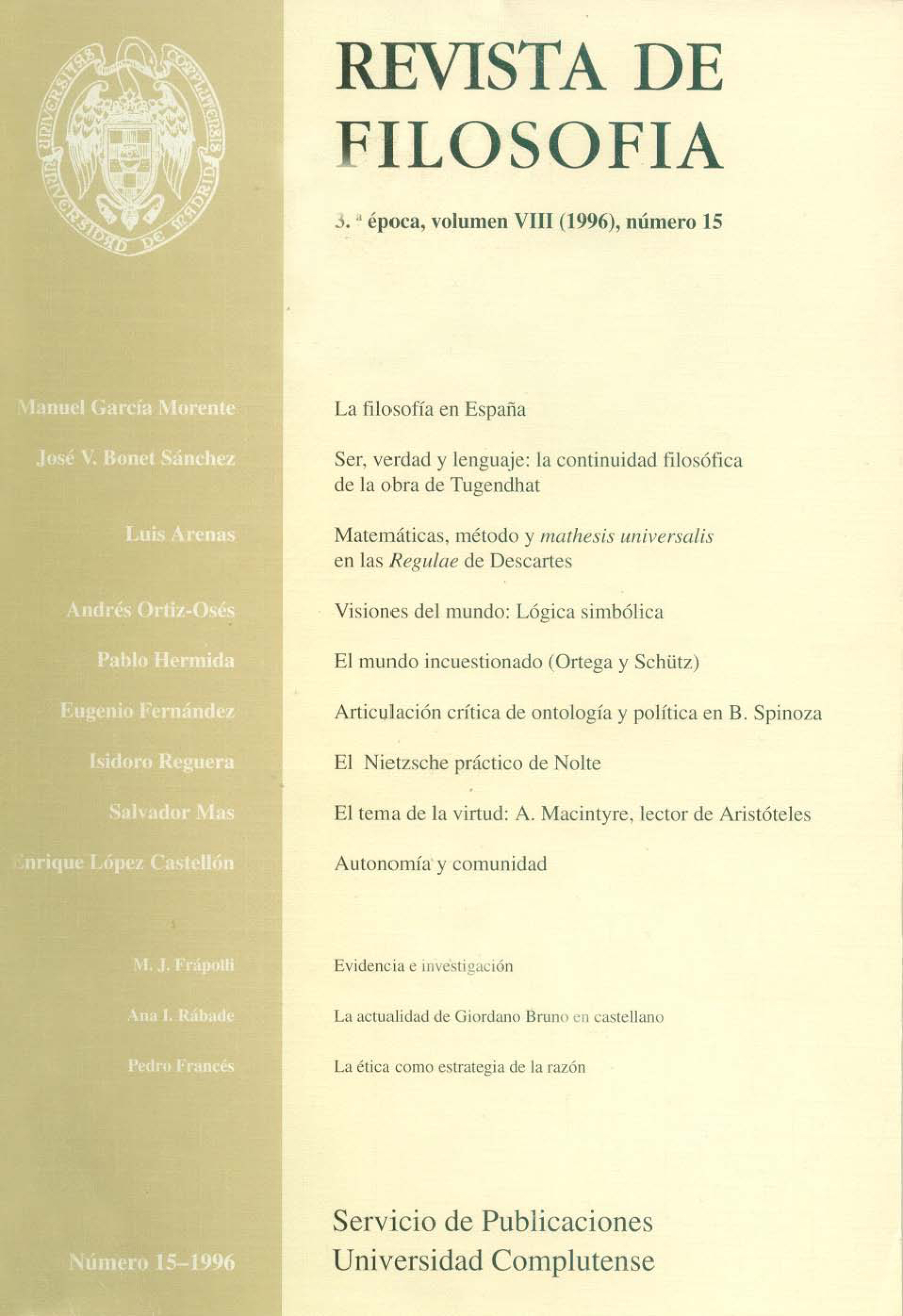 					Ver Vol. 15 (1996)
				