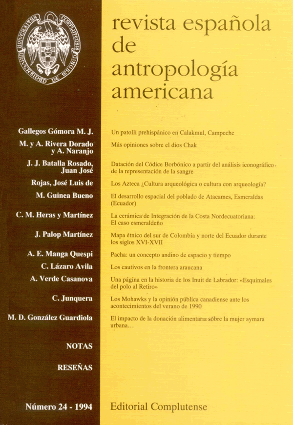 Cubierta Revista Española de Antropología Americcana vol 24 (1994)
