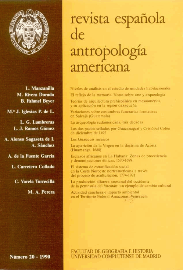 Cubierta Revista Española de Antropología Americana vol 20 (1990)