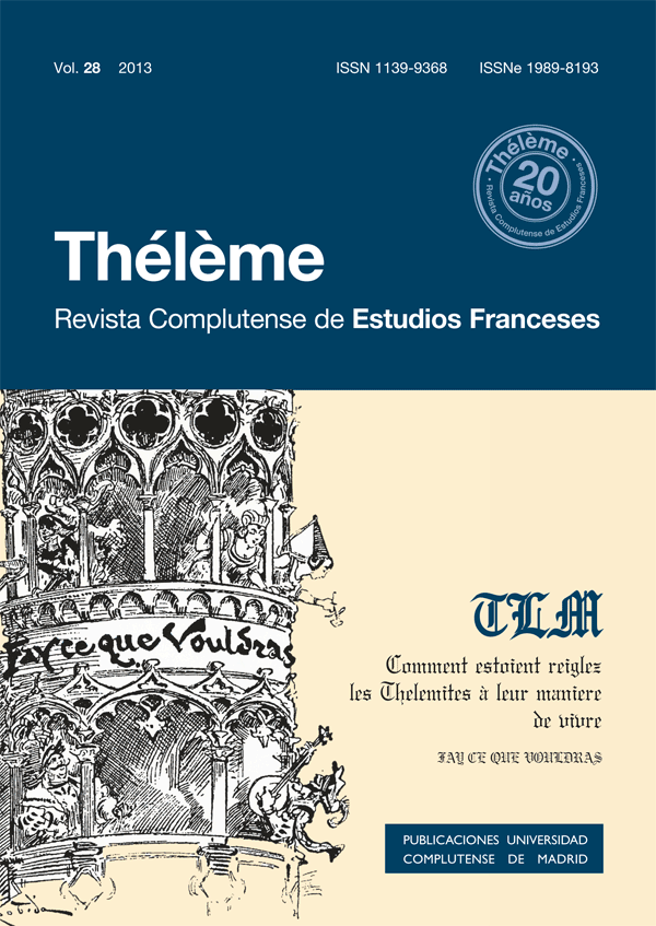 Cubierta Thélème. Revista de Estudios Franceses Vol. 28