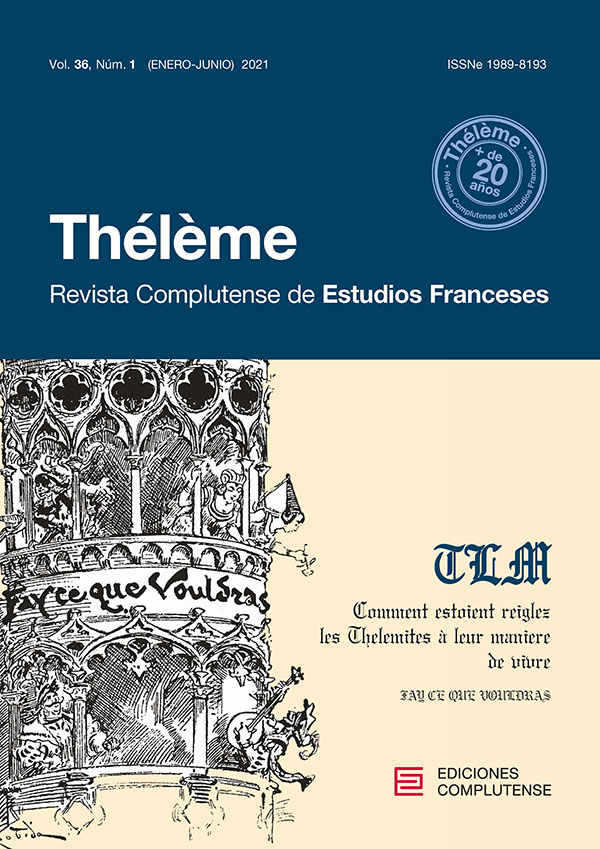 Cubierta Thélème. Revista Complutense de Estudios Franceses vol 36-1 (2021)