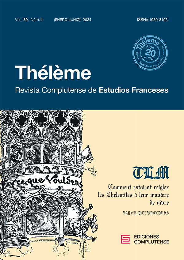 Cubierta Thélème. Revista Complutense de Estudios Franceses vol 39(1) 2024