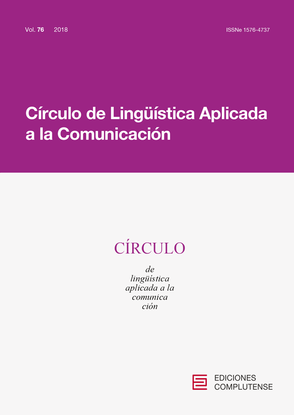 Cubierta de Círculo de Lingüística Aplicada a la Comunicación Vol 76 (2018)