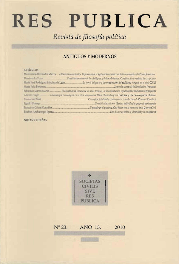 Cubierta Res Publica vol 23 (2010)