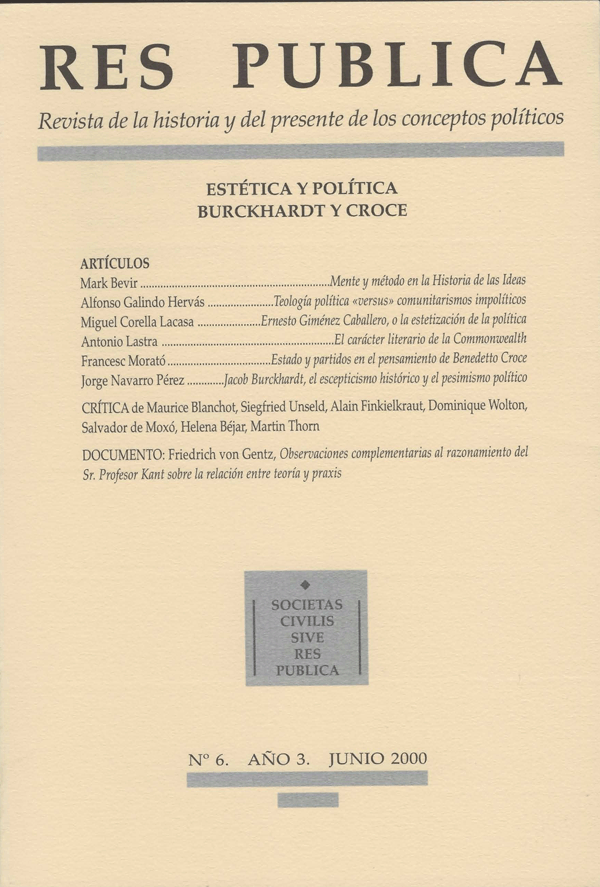 Cubierta Res Publica vol 6 (2000)