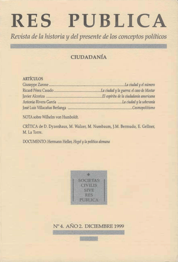 Cubierta Res Publica vol 4 (1999)