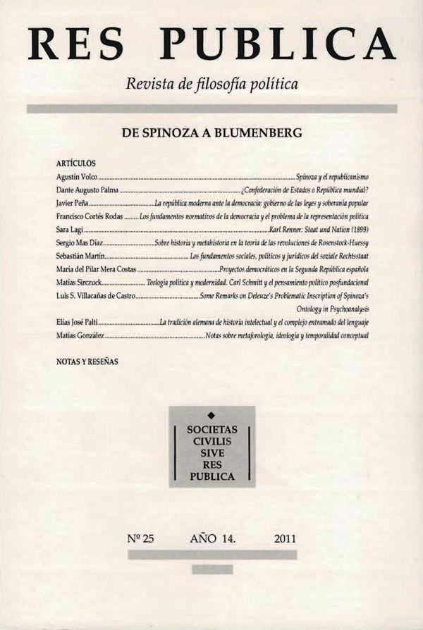 Cubierta, Res Publica vol 25 (2011)