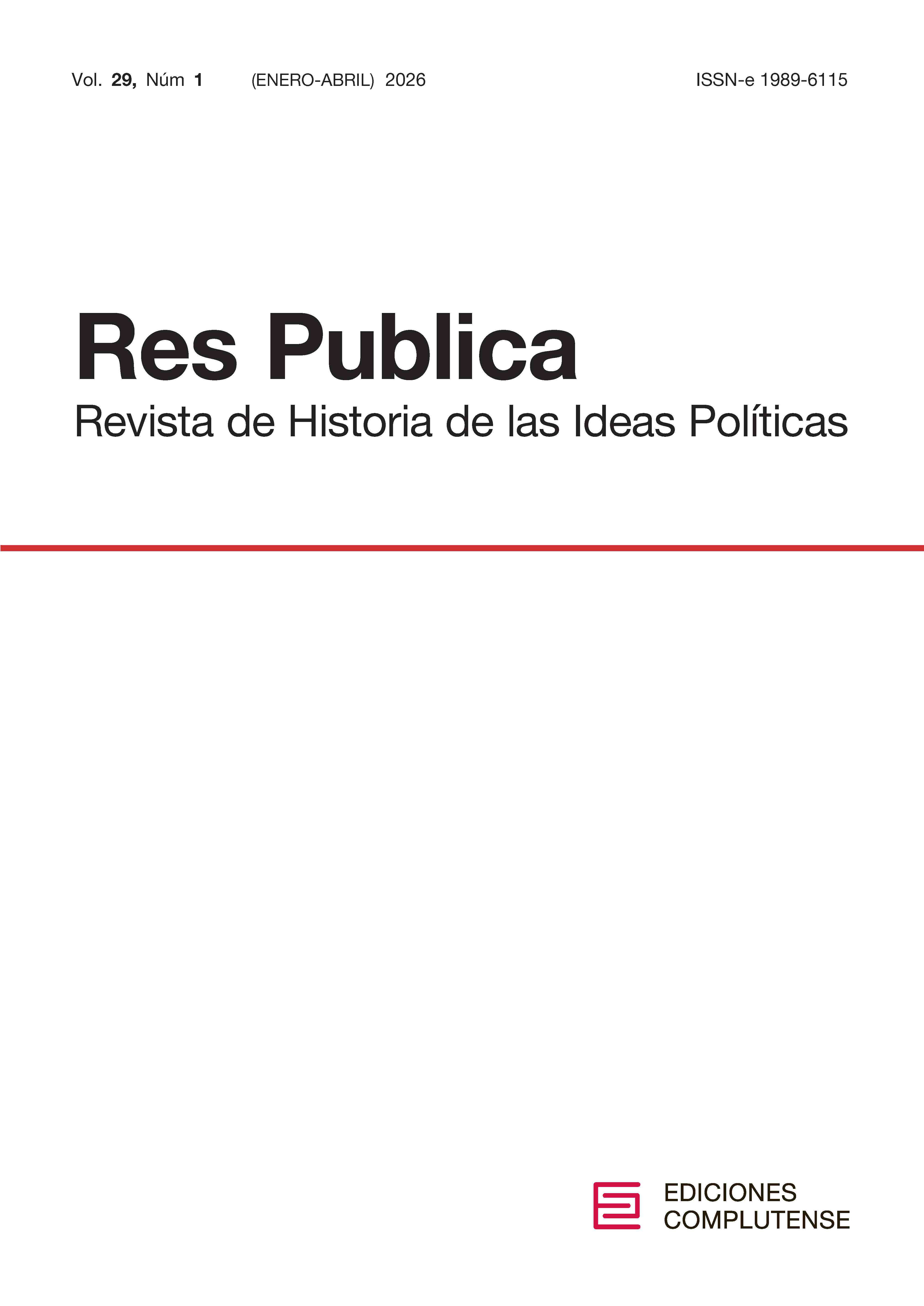 Cubierta Res Publica. Revista de Historia de la Ideas Políticas 29(1) 2026