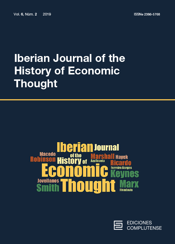 Cubierta de Iberian Journal of the History of Economic Thought Vol. 6, Núm. 2 (2019)