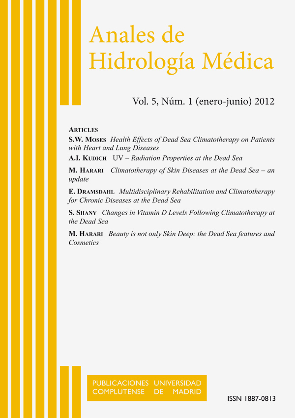 Anales de Hidrología Médica Vol. 5, Núm. 1 (2012)