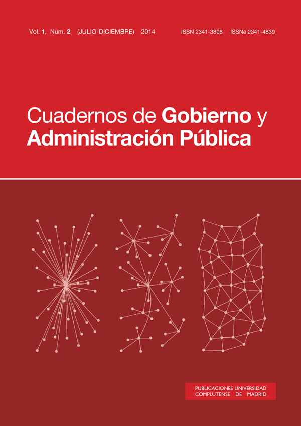 Cubierta de Cuadernos de Gobierno y Administración Pública Vol. 1, Núm. 2 (2014)