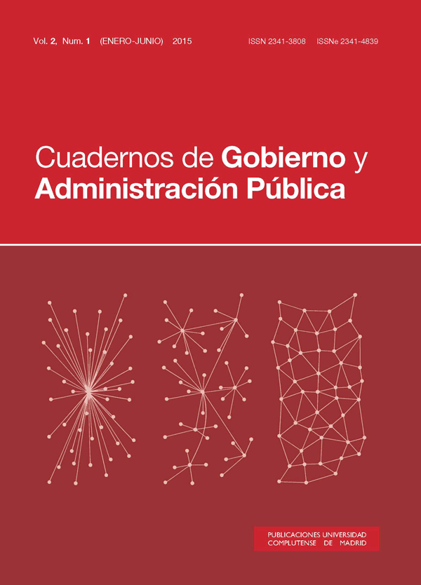 Cubierta Cuadernos de Gobierno y Administración Pública vol 2, nº1 (2015)