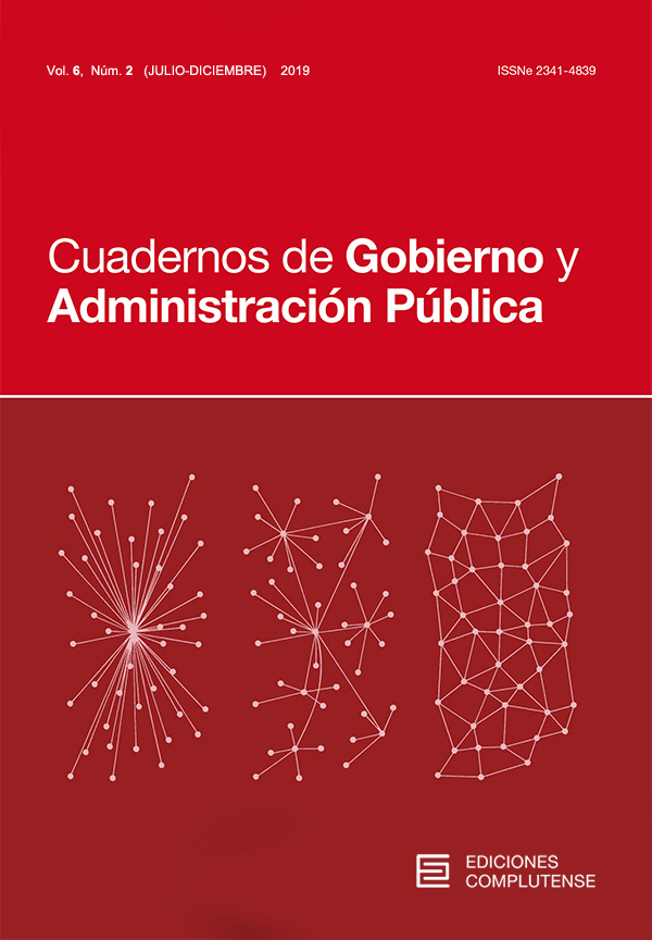 Cubierta de Cuadernos de Gobierno y Administración Pública Vol. 6 Núm. 2 (2019)