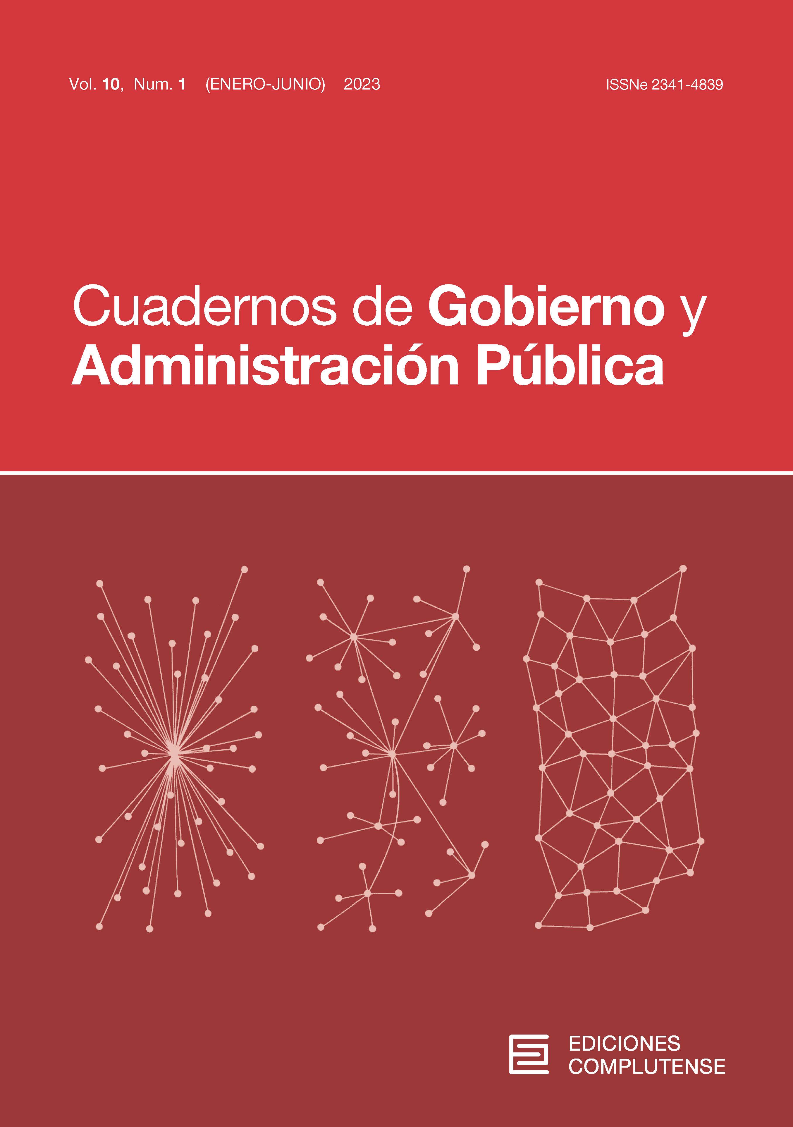Cubierta Cuadernos de Gobiernos y Administración Pública 10 (1) 2023