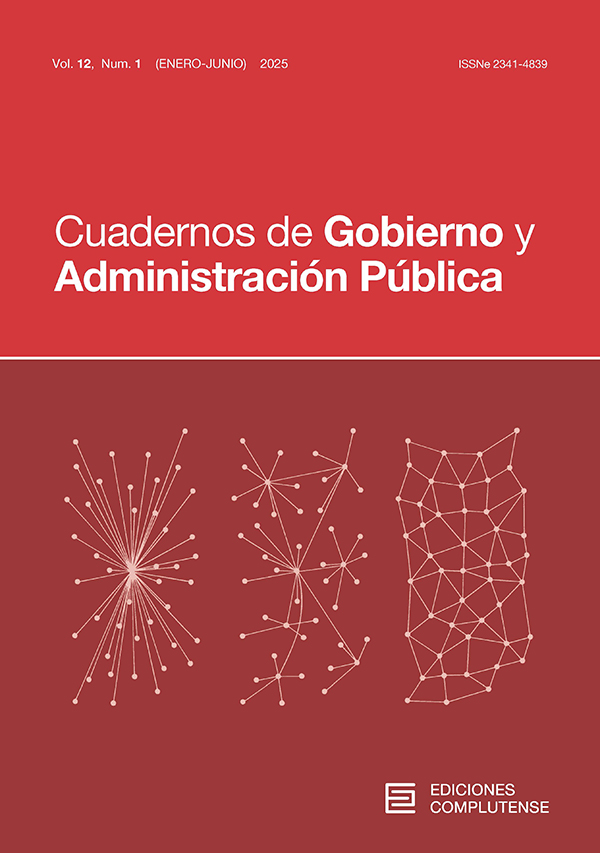 Cubierta Cuadernos de Gobierno y Administración Pública 12 (1)2025