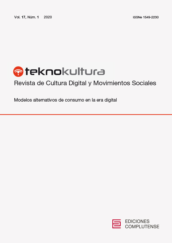Cubierta de Teknokultura Vol. 17 Núm. 1 (2020): Modelos alternativos de consumo en la era digital