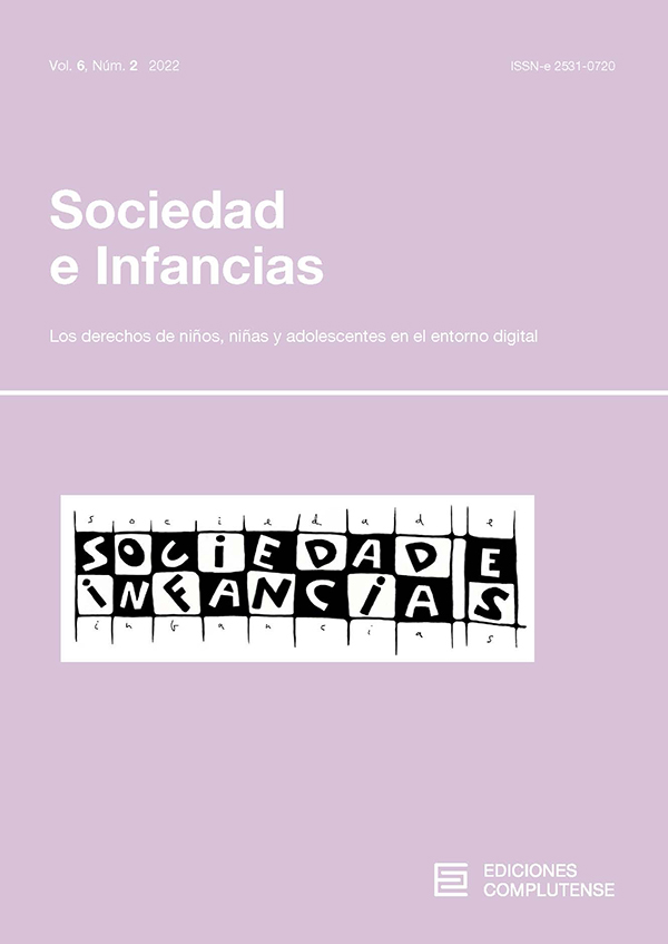 Cubierta Sociedad e Infancias Volumen 6, número 2, 2022