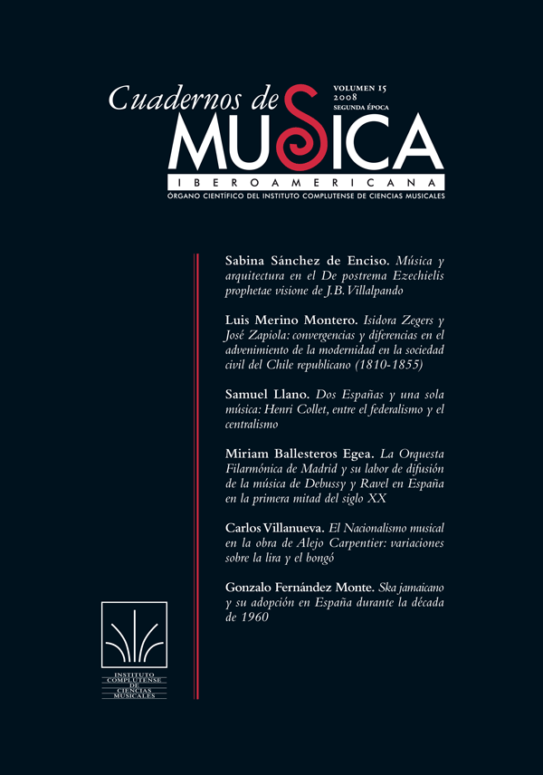 Cubierta de Cuadernos de Música Iberoamericana Vol. 15 (2006)