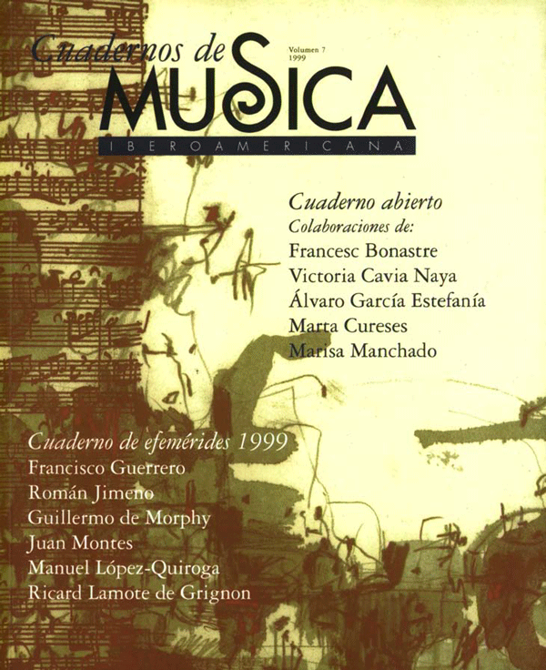 Cubierta de Cuadernos de Música Iberoamericana Vol. 7 (1999)