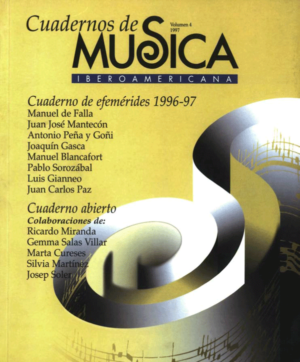 Cubierta de Cuadernos de Música Iberoamericana Vol. 4 (1997)