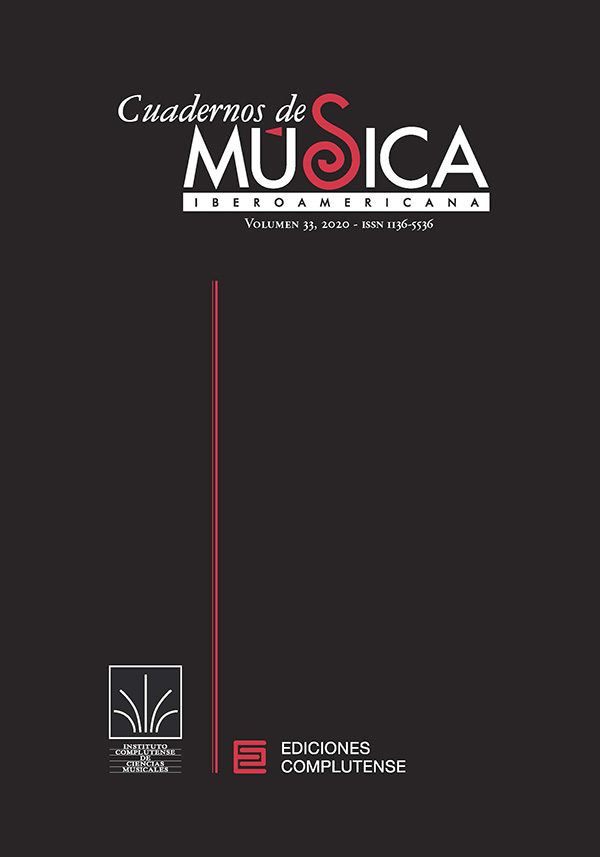 Cubierta Cuadernos de Música Iberoamericana vol 33 (2020)