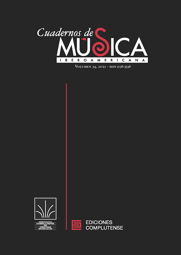 Cubierta Cuadernos de Música Iberoamericana vol 14 (2021)
