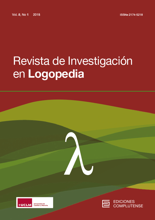 Cubierta de Revista de Investigación en Logopedia Vol. 8 Núm. 1 (2018)