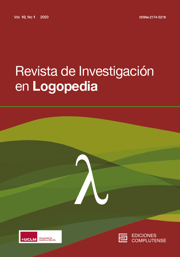 Cubierta de Revista de Investigación en Logopedia Vol. 10, Núm. 1 2020