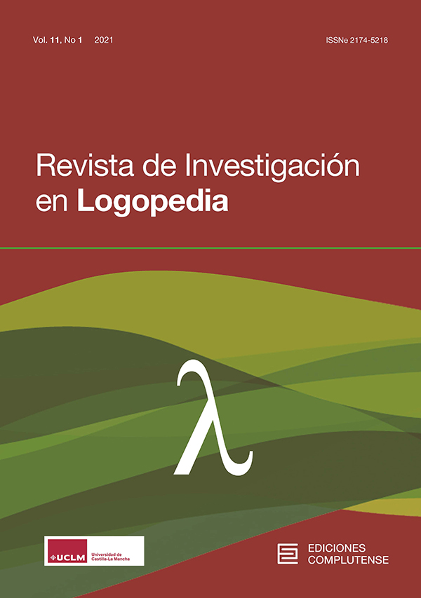 Cubierta Revista de Investigación en Logopedia vol 11-1 (2021)